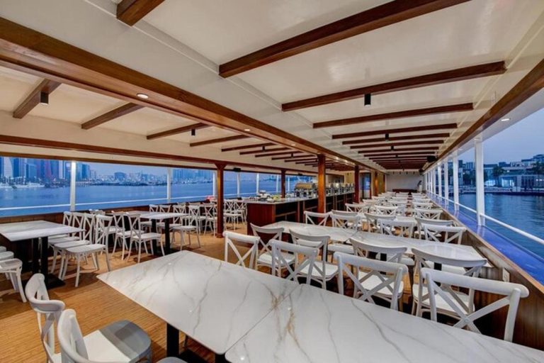 Interiors of luxury dinner cruise Dubai Marina