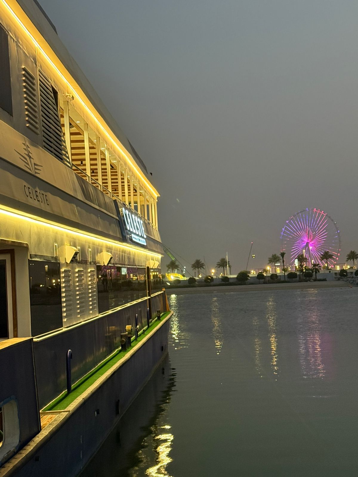 ain dubai wheel view from celeste dinner cruise dubai marina