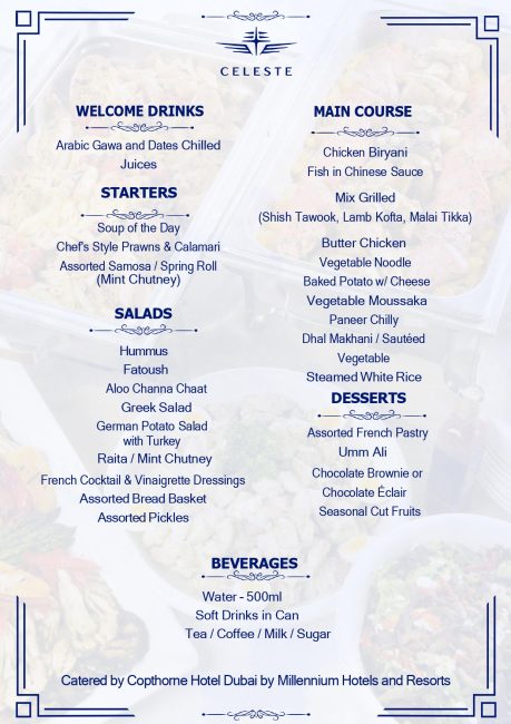 dinner cruise dubai marina english menu
