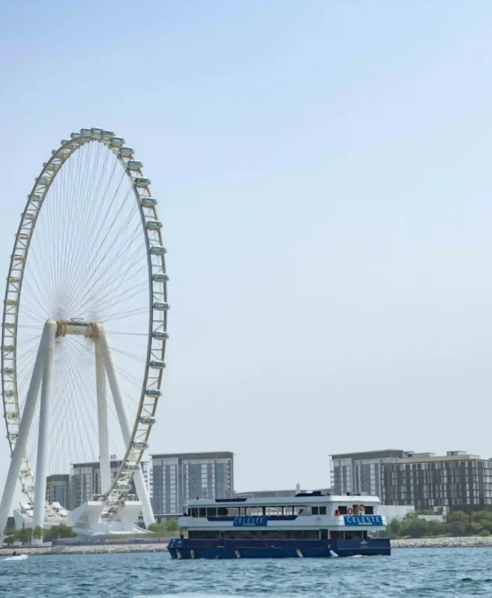 Dubai Marina dinner cruise with live entertainment.
